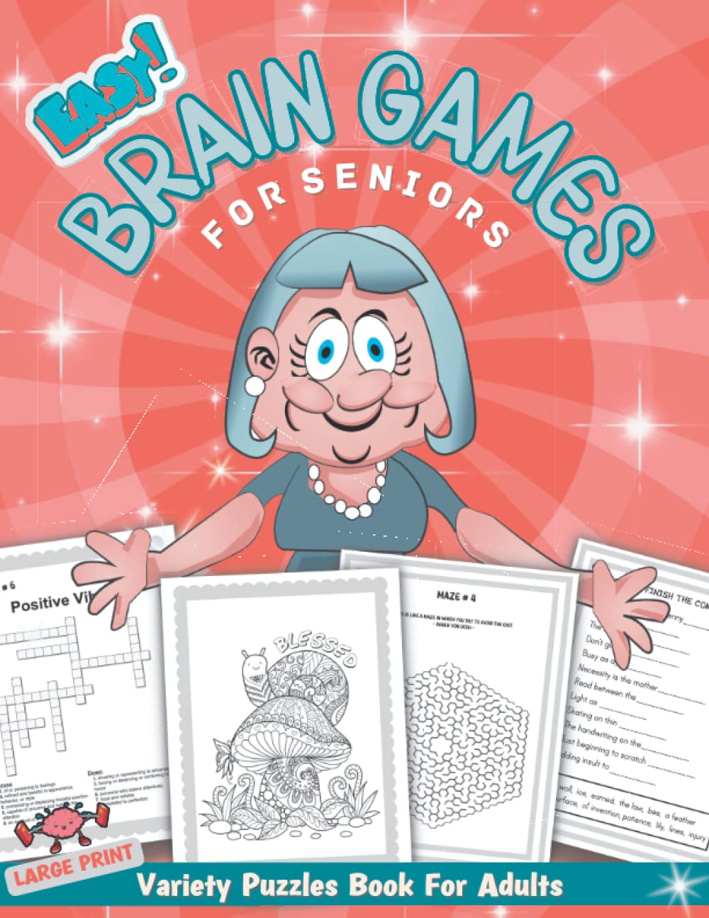 Brain Games For Seniors With Memory Loss Easy Activity Book For