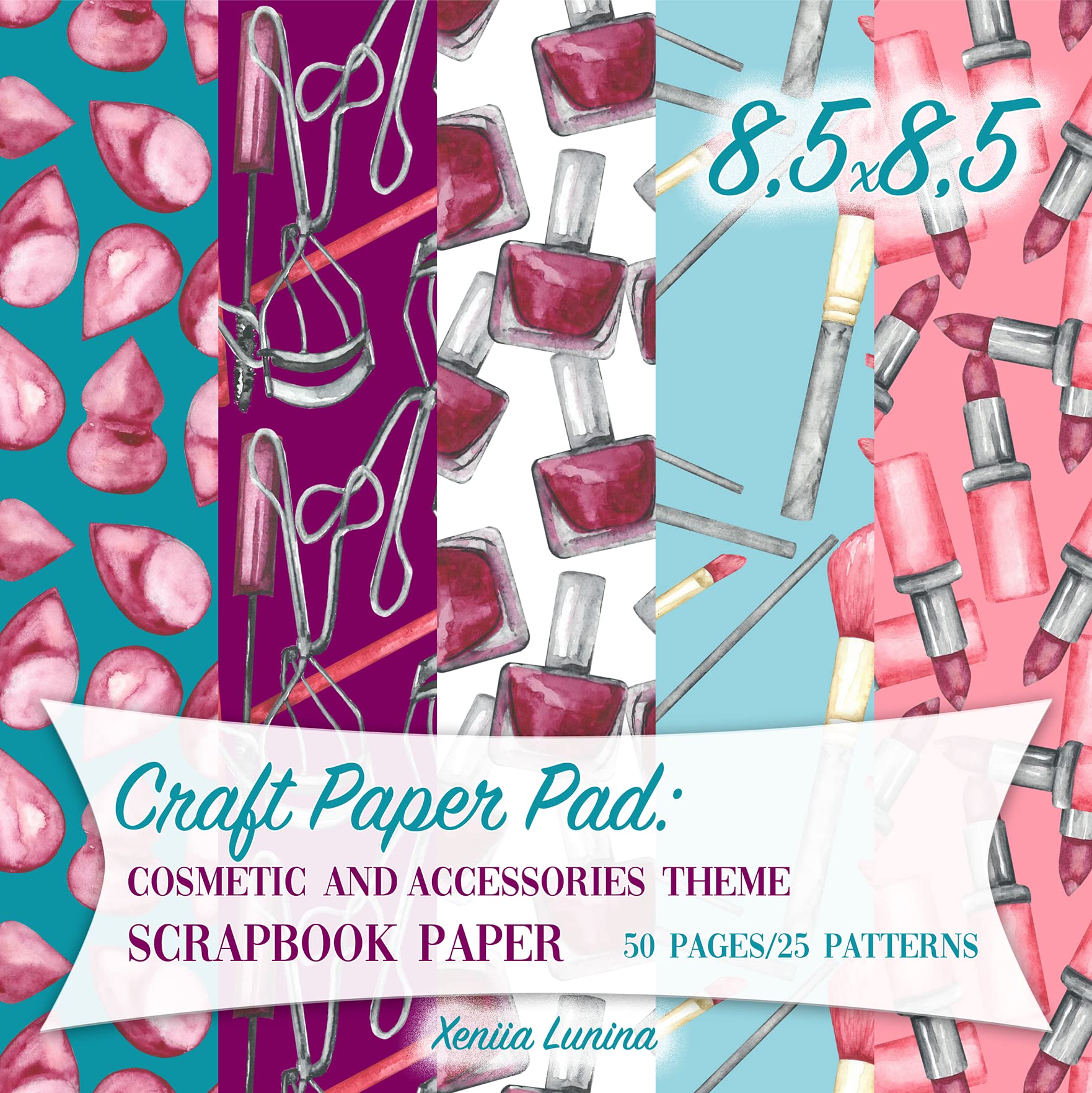 Craft Paper Pad cosmetic and accessories theme. Scrapbook paper