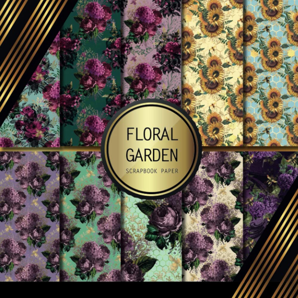 Scrapbook Paper Floral Garden Double Sided Craft Paper For Card