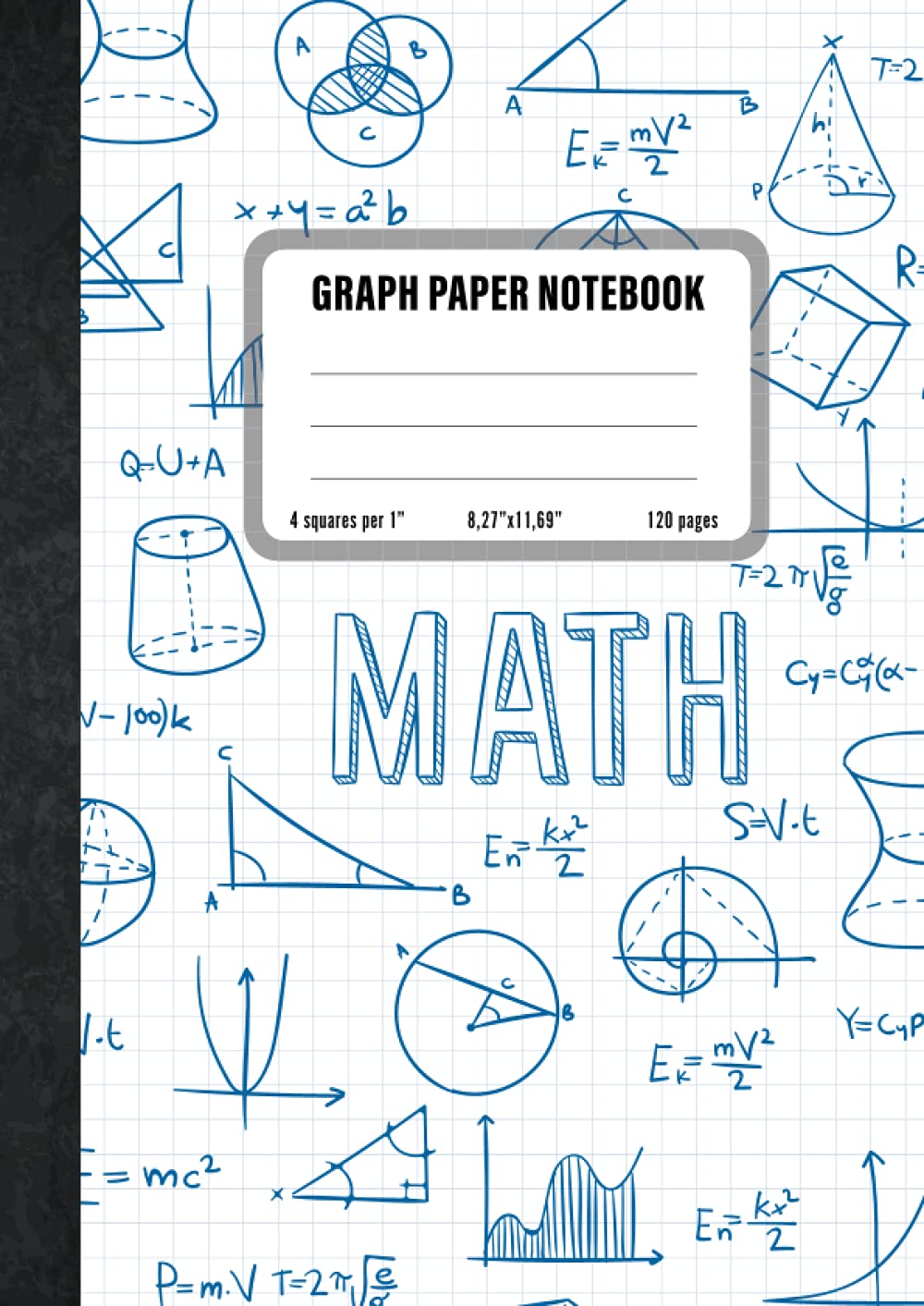 Checkered notebook for mathematics format A4, dimensions 8,27 inches by