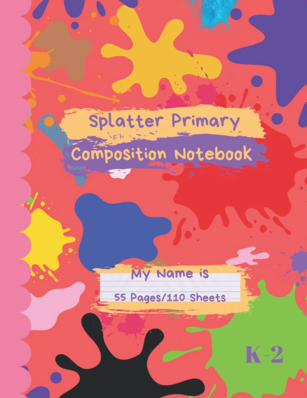 Splatter Primary Composition Notebook Write and Draw Notebook for