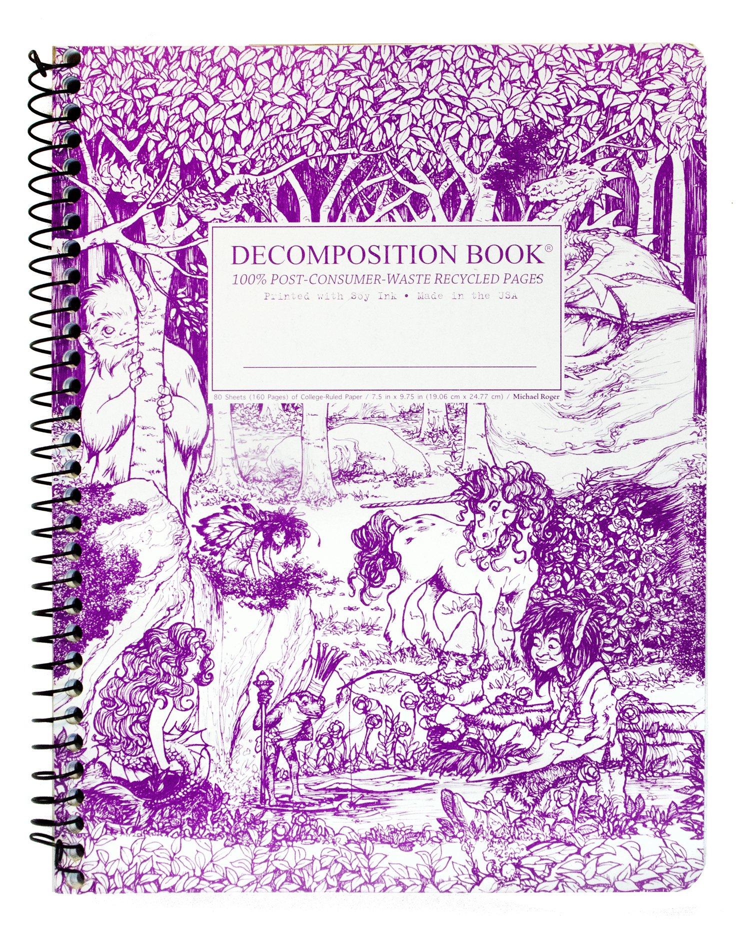 Fairy Tale Forest College Ruled Spiral Notebook 9.75 x