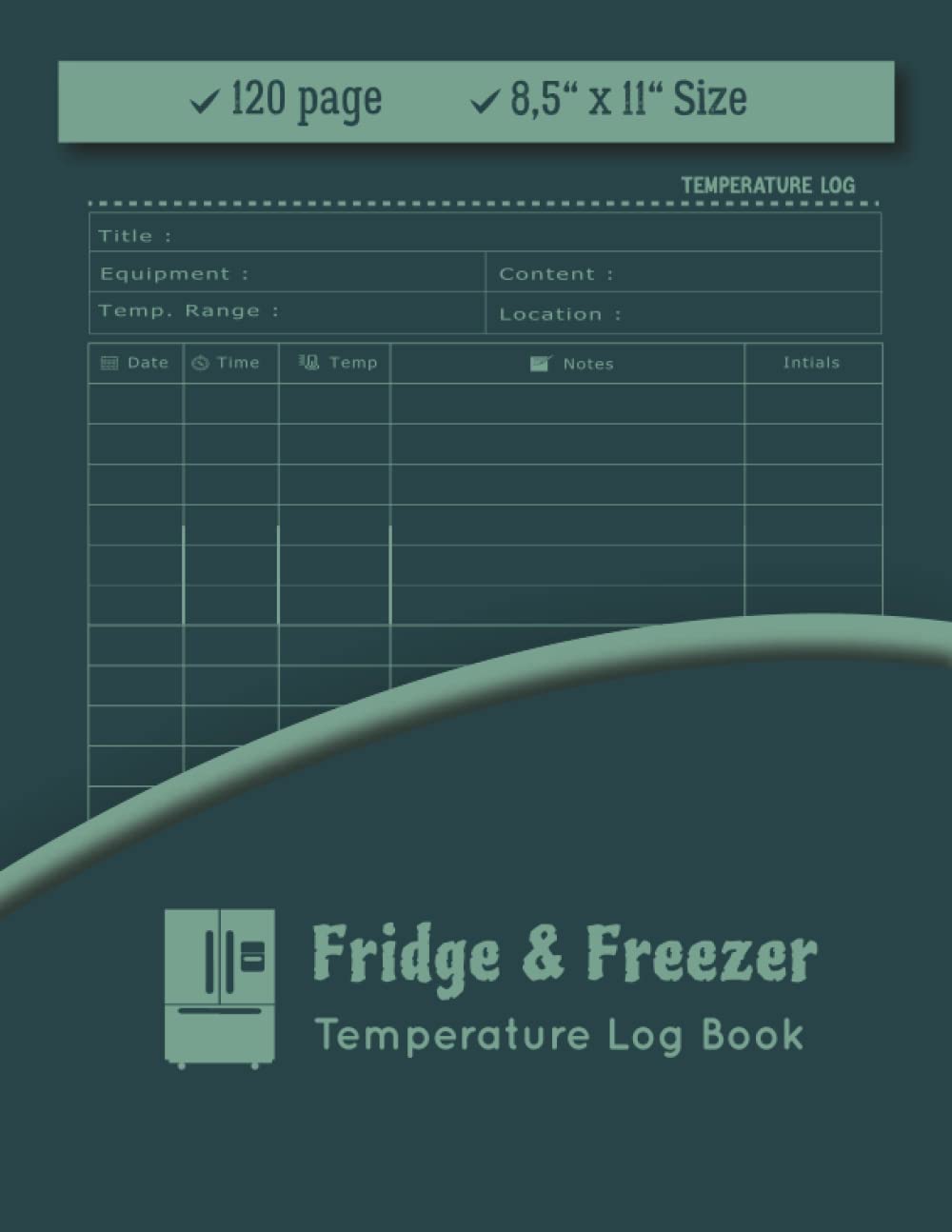 Fridge Freezer Temperature Log Book Food Quality control Checklists