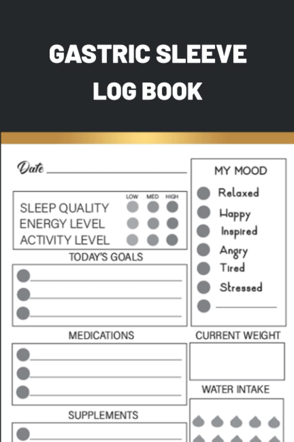 Gastric Sleeve Log Book Food Gastrectomy Cookbook for Post & Pre