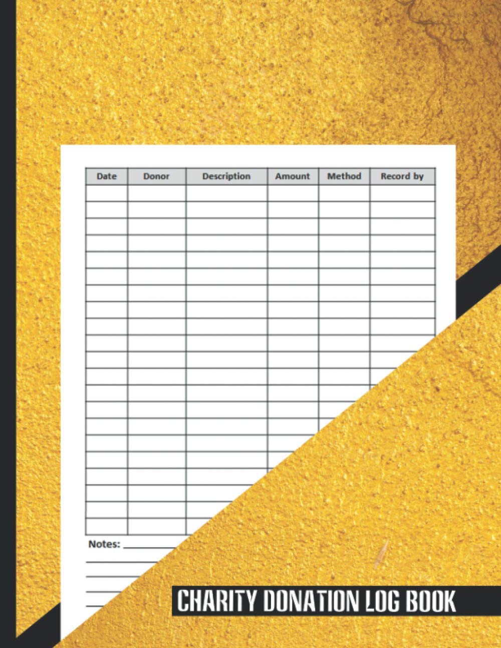 Charity Donation Log Book Simple Notebook to Record Donations for