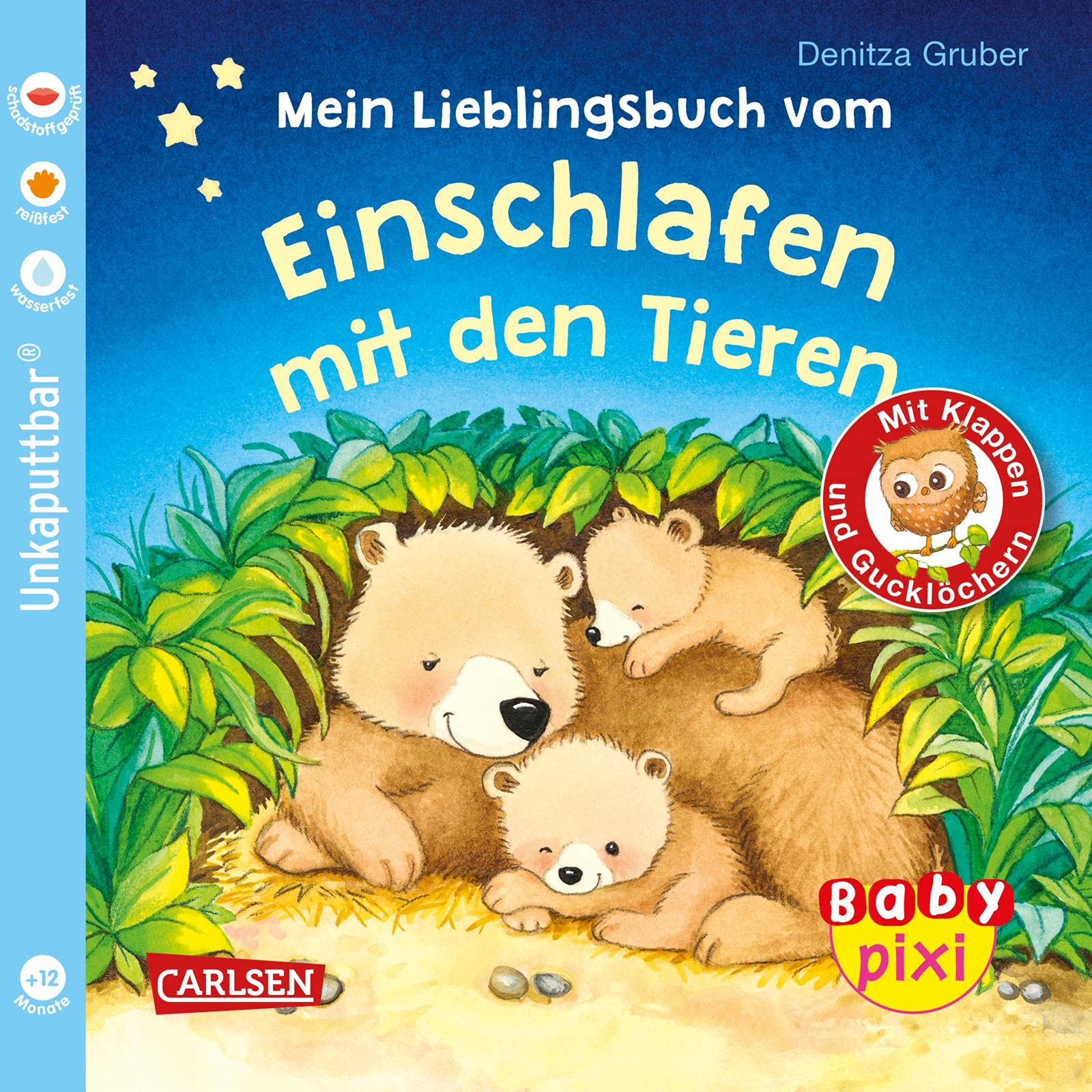 Baby Pixi (unkaputtbar) 96: Mein Lieblingsbuch vom Einschlafen mit den Tieren: Ein Baby-Buch mit Klappen und Gucklöchern ab 1 Jahr