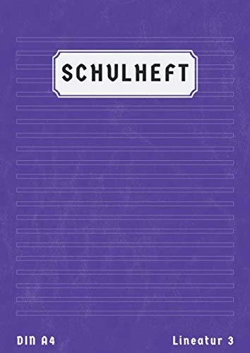 Schulheft Din A4 Lineatur 3: Liniert 50 Blatt | 3 Klasse Schreibheft A4