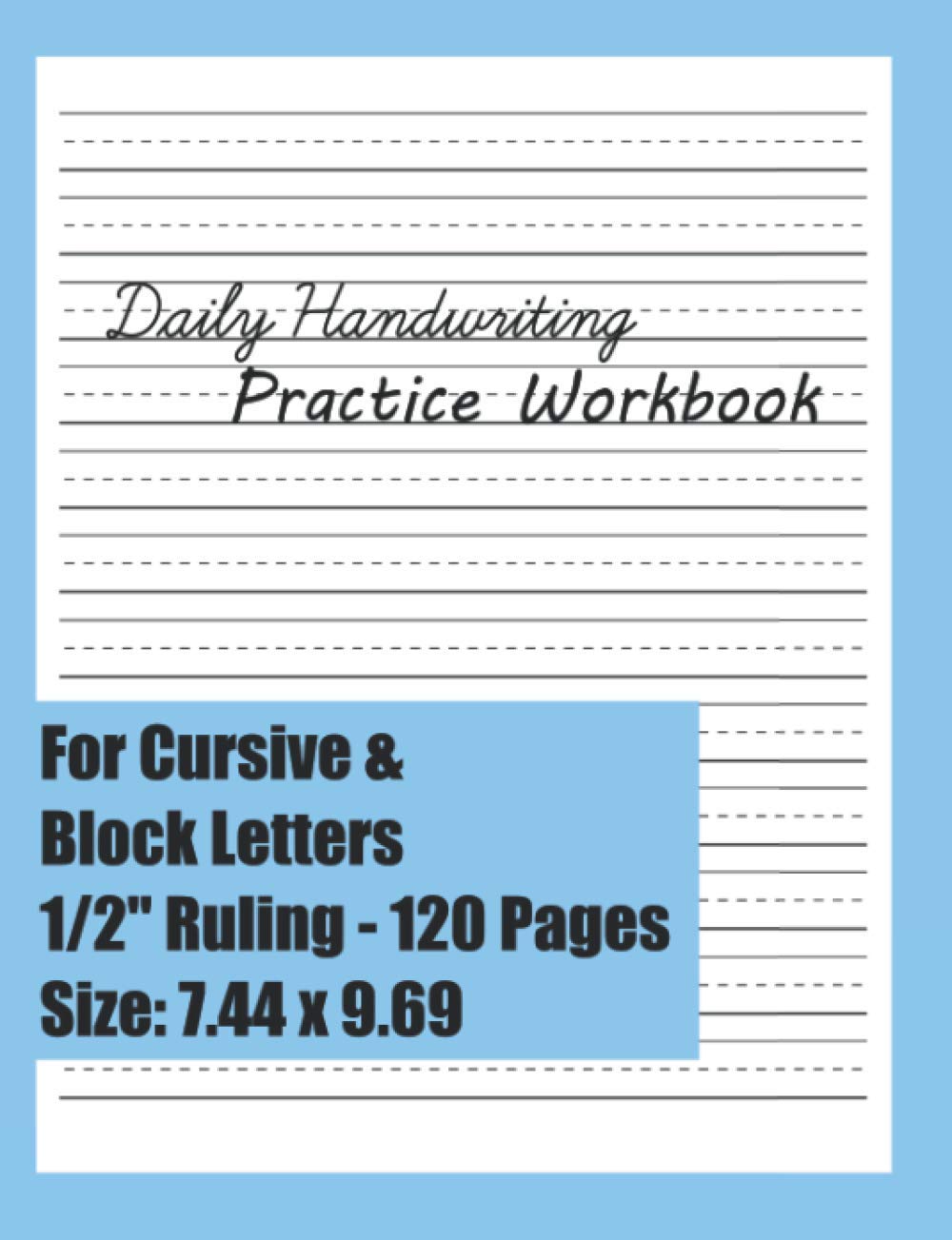 Daily Handwriting Practice Workbook: For Cursive &amp; Block Letters ...