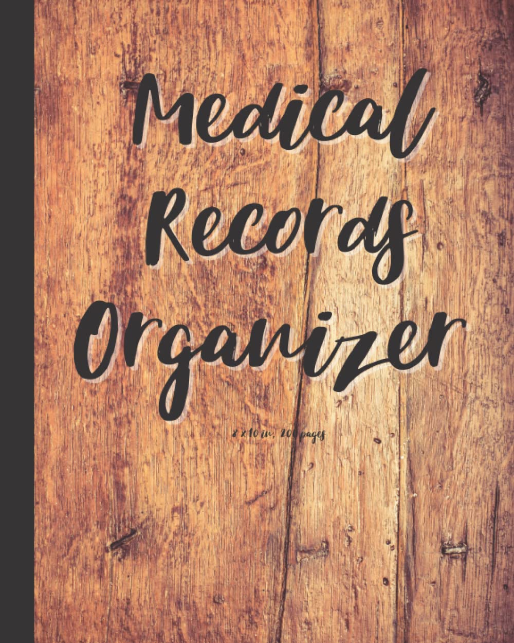 Medical Records Organizer 8 x 10 inch, 200 pages. Wood print by Alanna