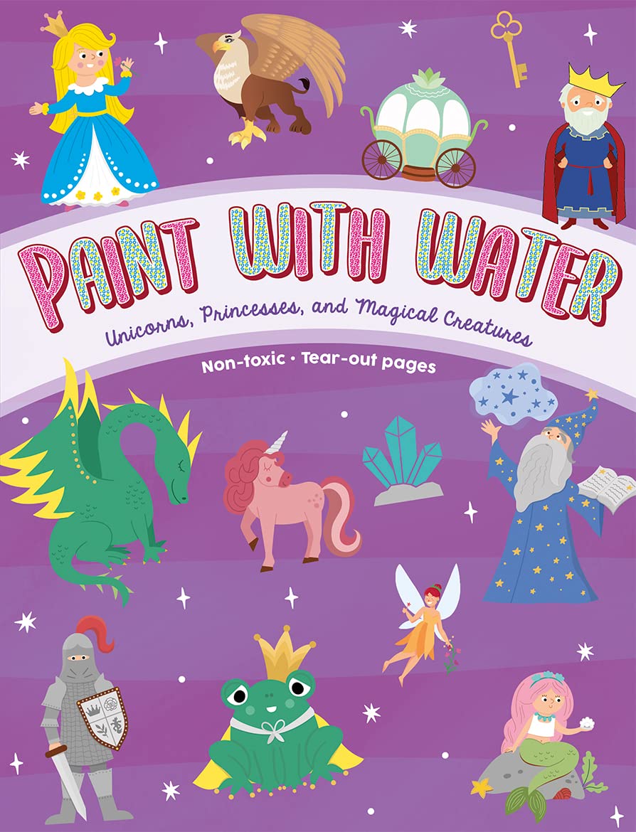 Paint with Water Book for Kids Unicorns, Princesses, Mermaids, Fairies