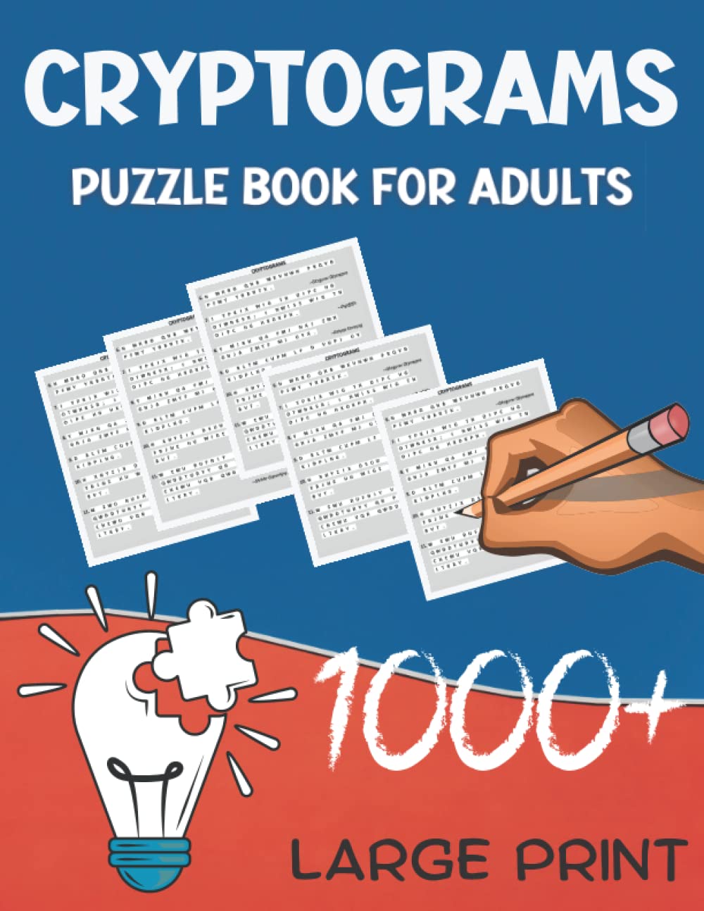Cryptograms Puzzle Books for Adults 1000+ Large Print Cryptograms