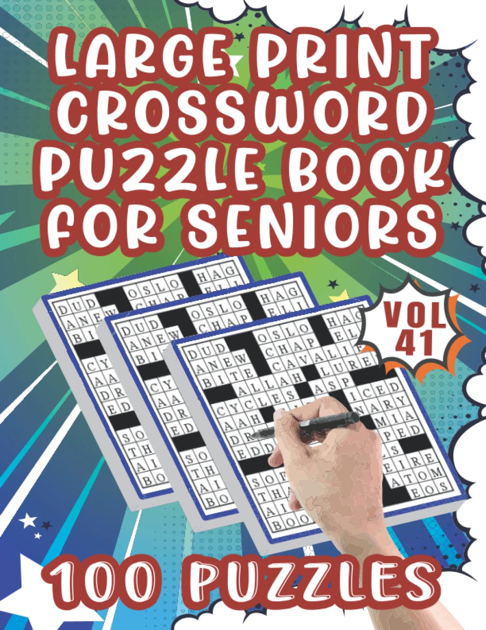 Large Print Crossword Puzzle Book for Seniors 100 Puzzles Medium