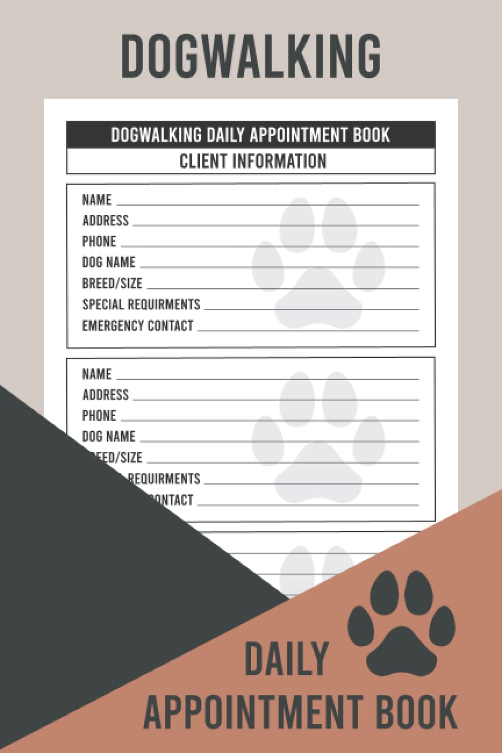 Dog Walking Daily Appointment Book Dog Walking Business Planner 2022