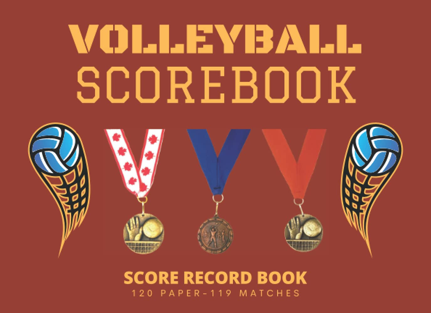 Volleyball Scorebook Volleyball Score Record Book 8.25" X 6" Inches