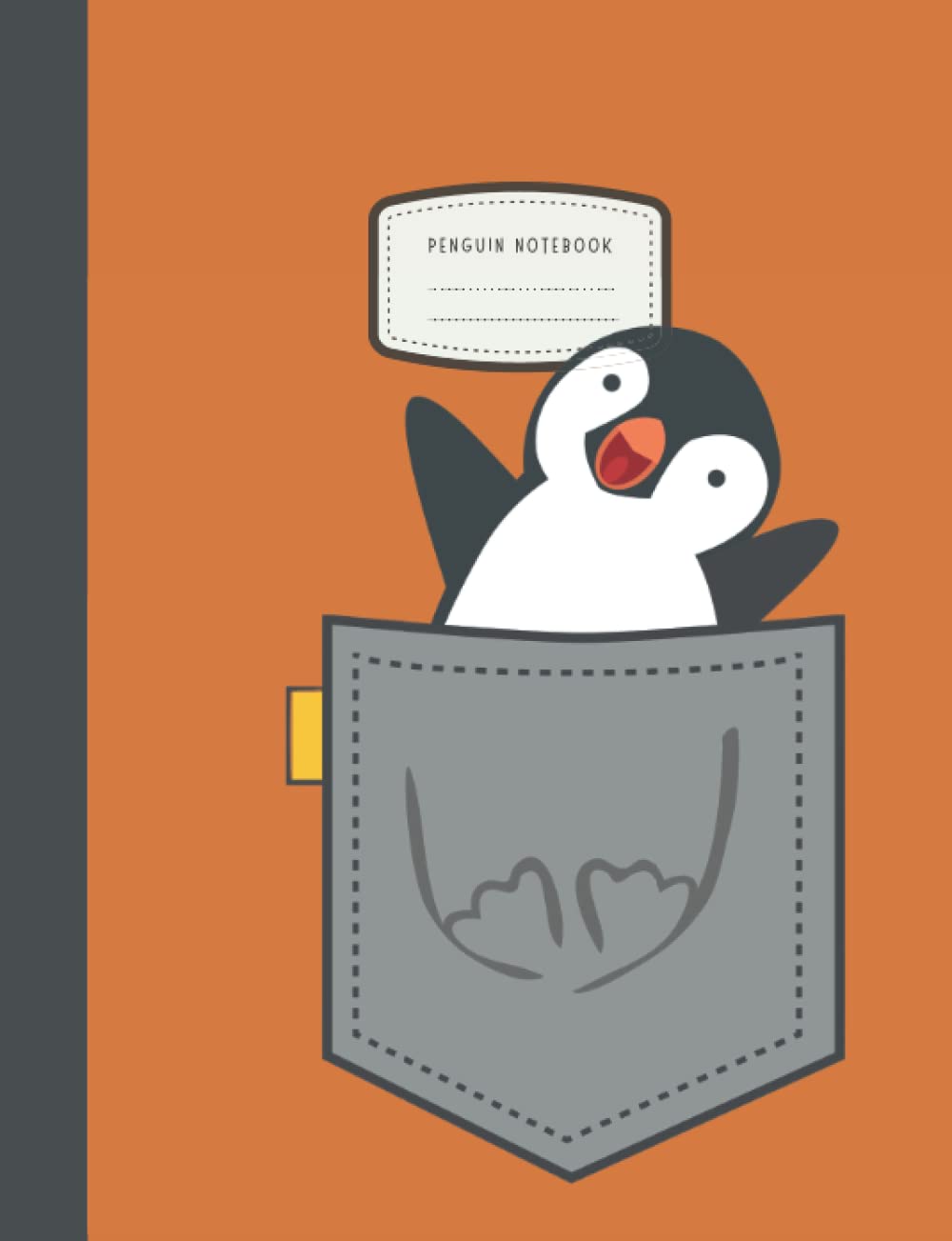 Penguin Notebook Cute Orange Composition Notebook for Kids Back To
