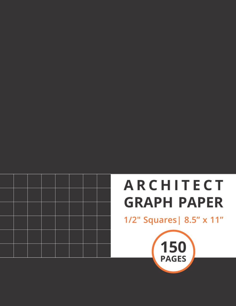 Architect Graph Paper 1/2" Squares Graph Paper Pad, Large 8.5x11