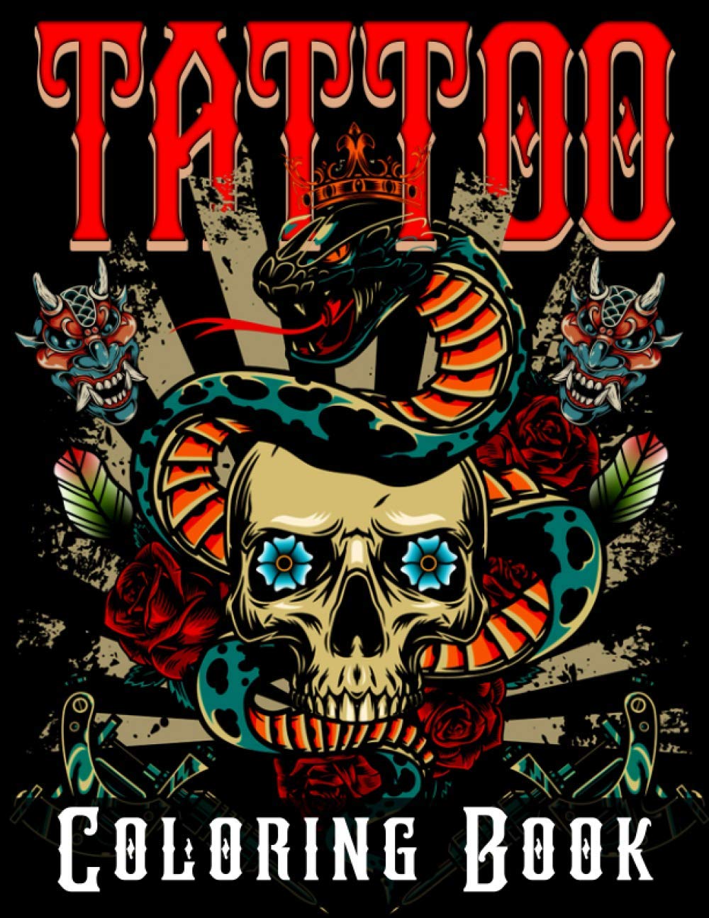 Tattoo Coloring Book: 300 Pages Tattoo Adult Coloring Book, Beautiful ...