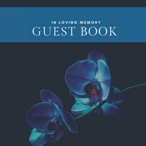In Loving Memory Guest Book Blue Orchid Funeral Guestbook for Wakes