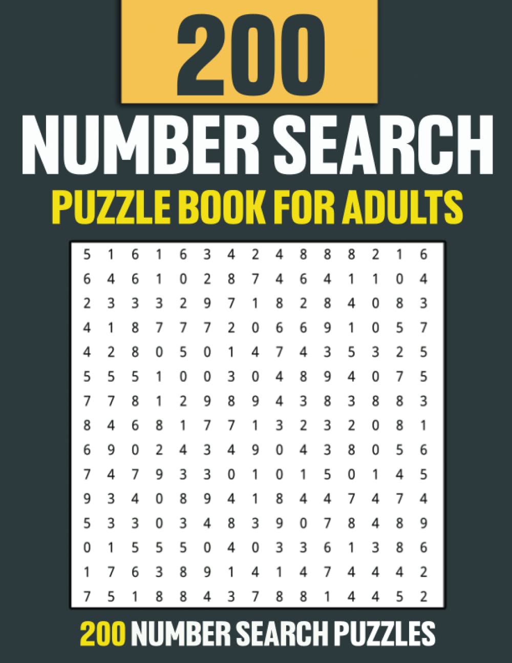 Number Search Book for Adults Large Print Number Search Puzzles for