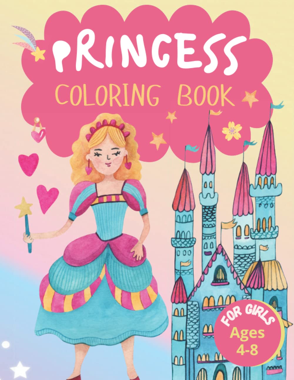 Princess Coloring Book For Girls: Wonderful Princess Coloring Book ...