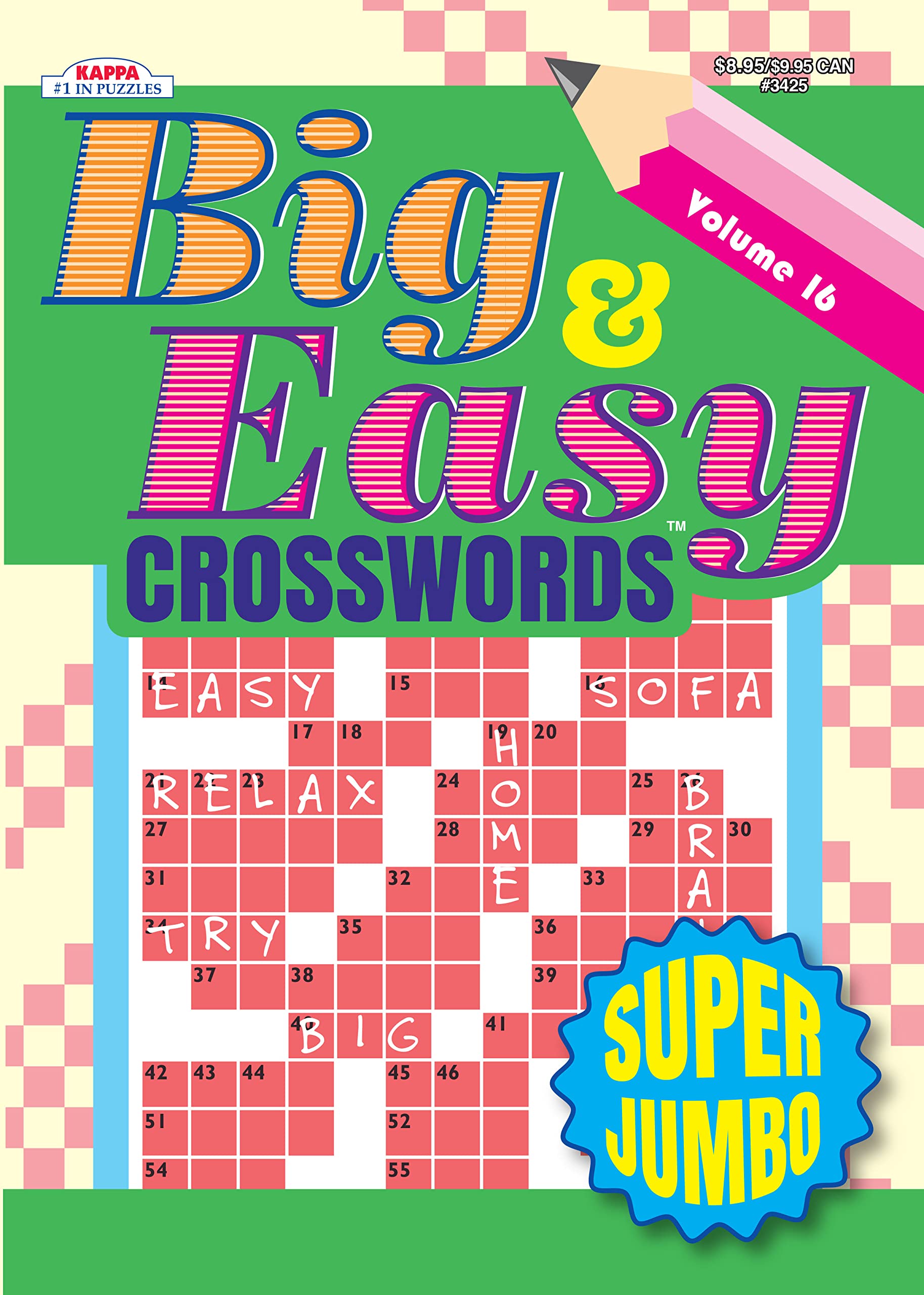 Super Jumbo Big & Easy Crosswords Puzzle Book by Kappa Books Publishers