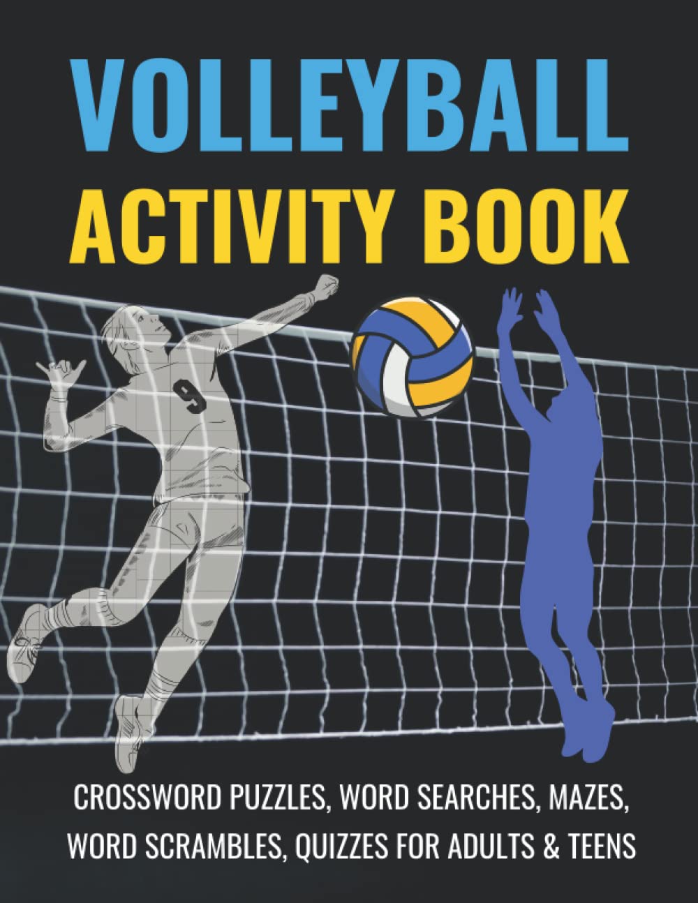 Volleyball Activity Book: Large Print Volleyball Crossword Puzzles ...