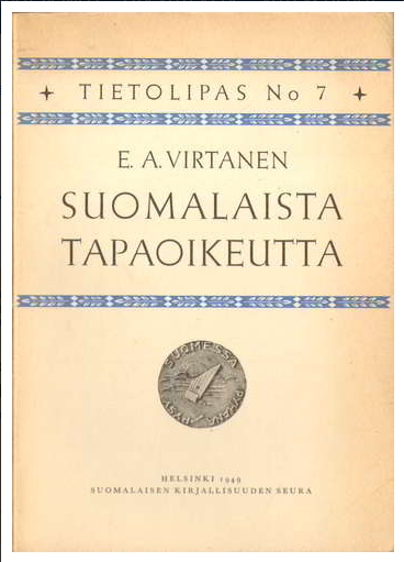 Suomalaista tapaoikeutta book cover