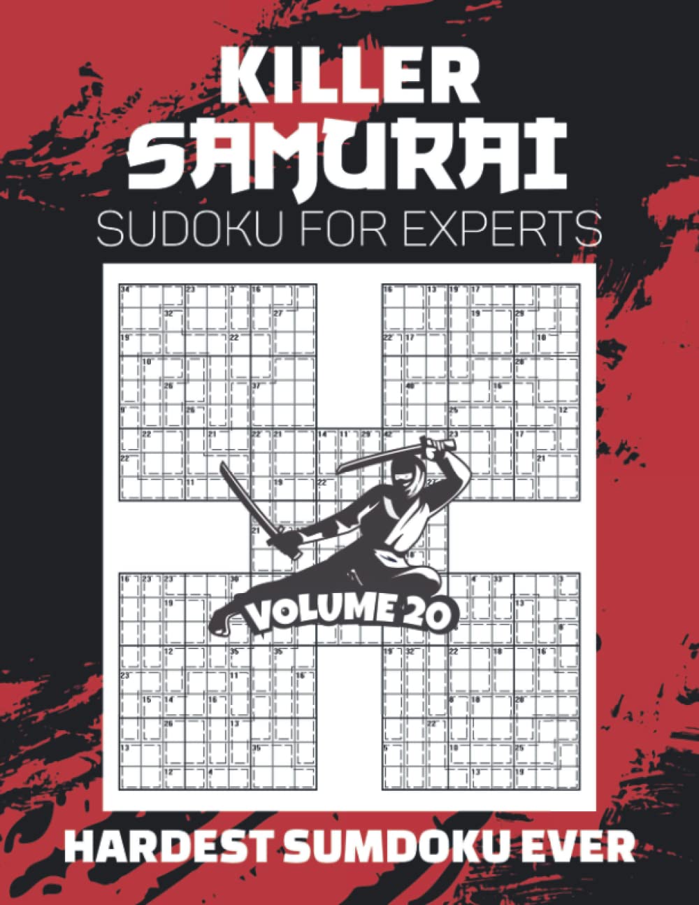 Killer Samurai Sudoku for Experts 100 Overlapping Brain Challenging 5Grids Killer Sudoku