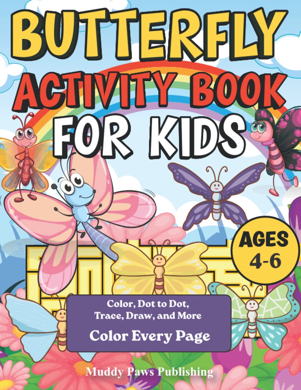 Butterfly Activity Book Preschool Kids Ages 46. Color By Numbers