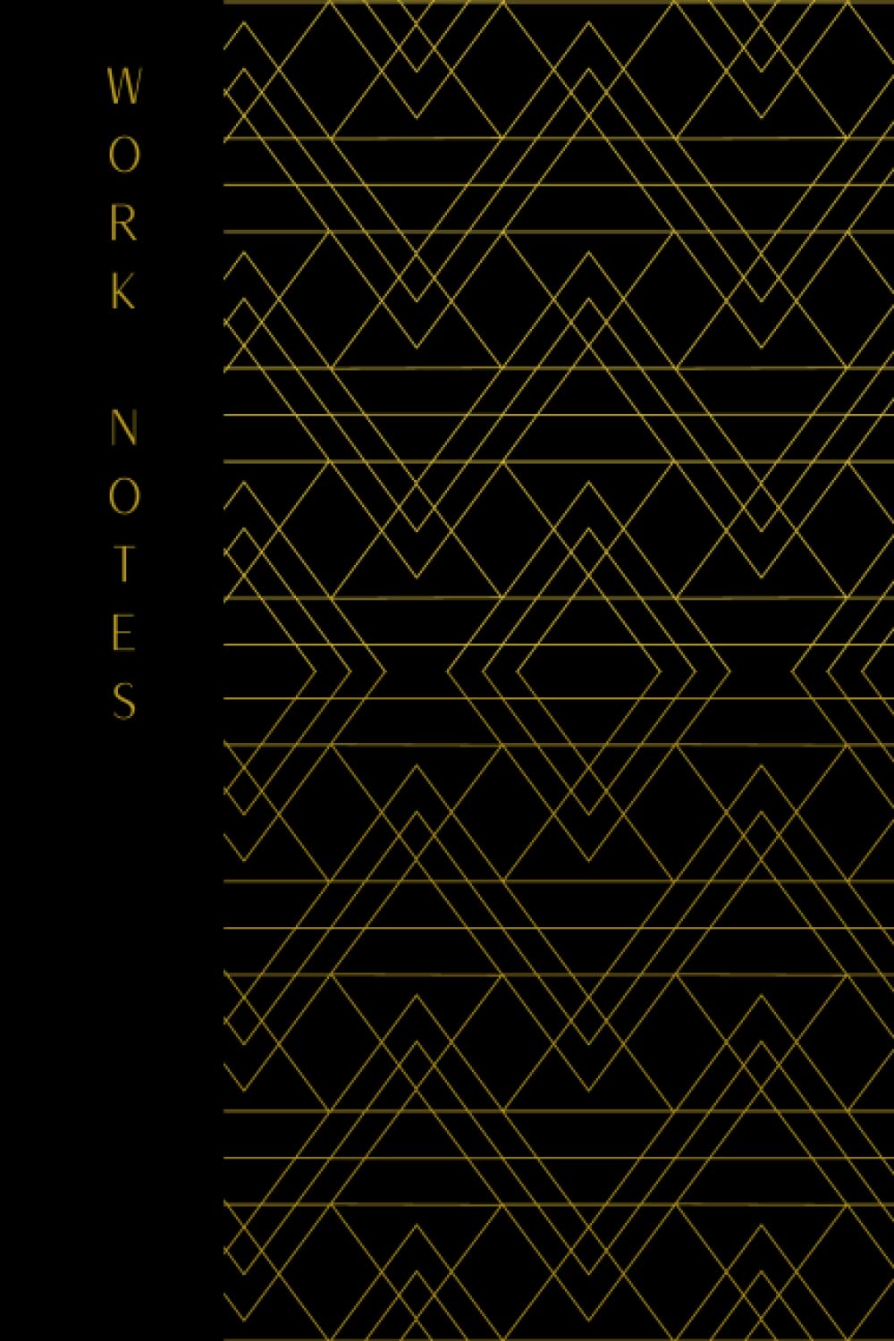 Work Notes Black and Gold Notebook Geometric Notebook 6x9 inch
