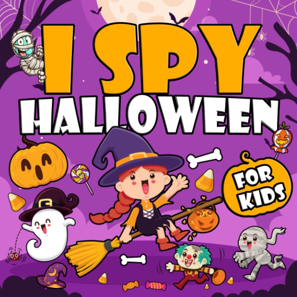 I Spy Halloween Coloring Book: Cute and fun halloween themed book for