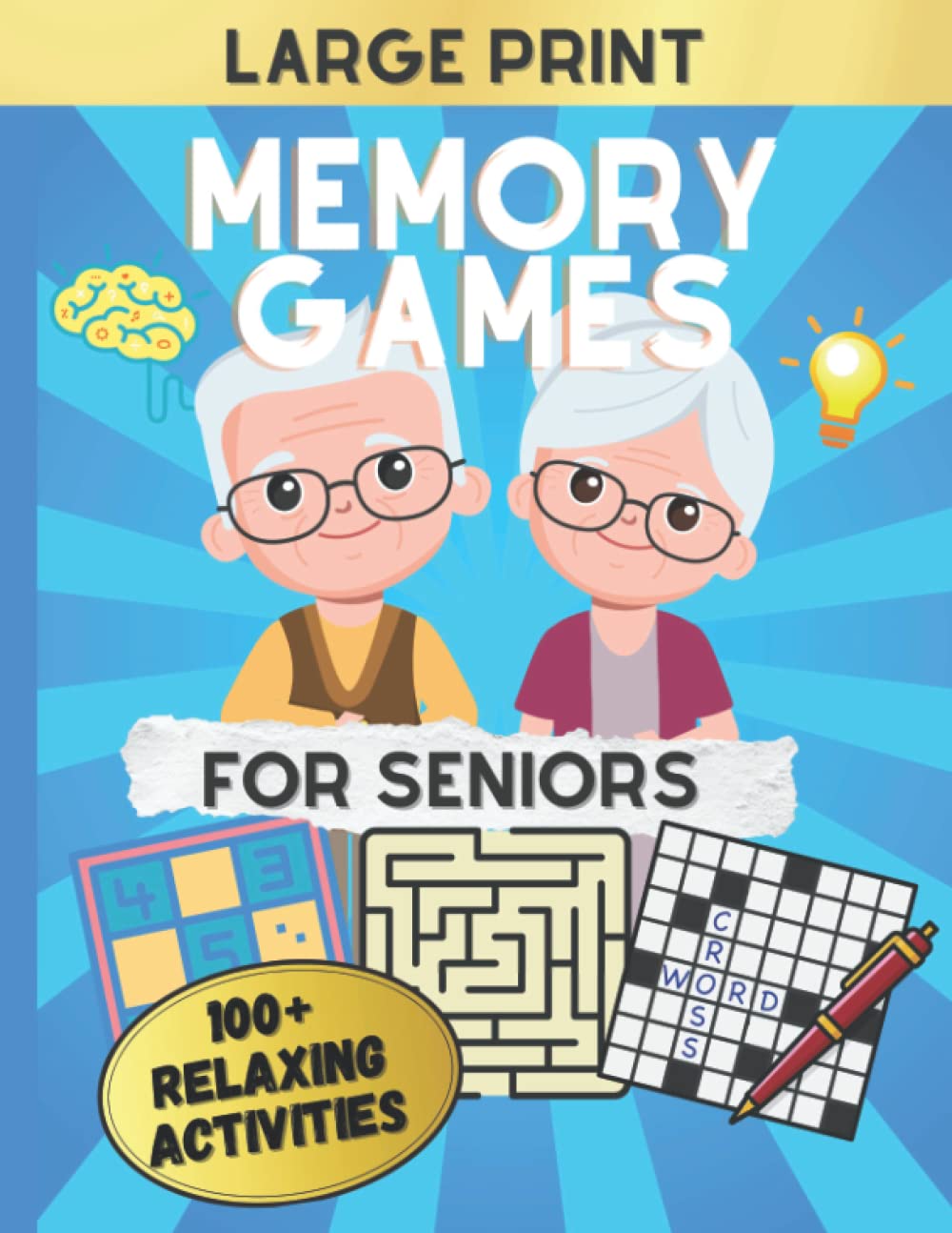 Large Print Memory Games for Seniors Easy Brain Activity Book to