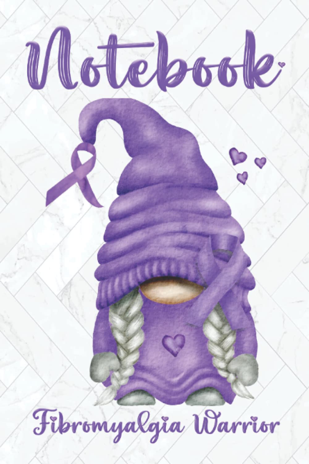 Fibromyalgia Warrior Purple Ribbon Awareness Gnome Notebook