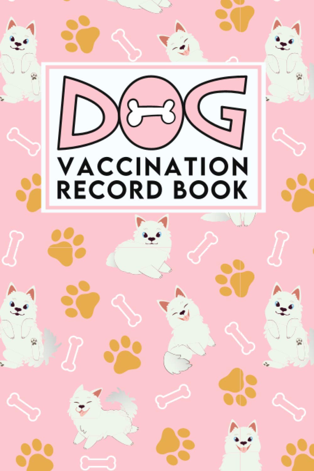 Dog Vaccination Record Book Cute Samoyed Health Medical Record