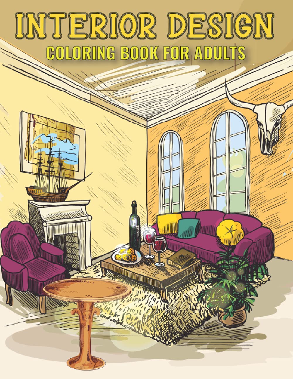 Interior Design Coloring Book For Adults An Interior Design Coloring