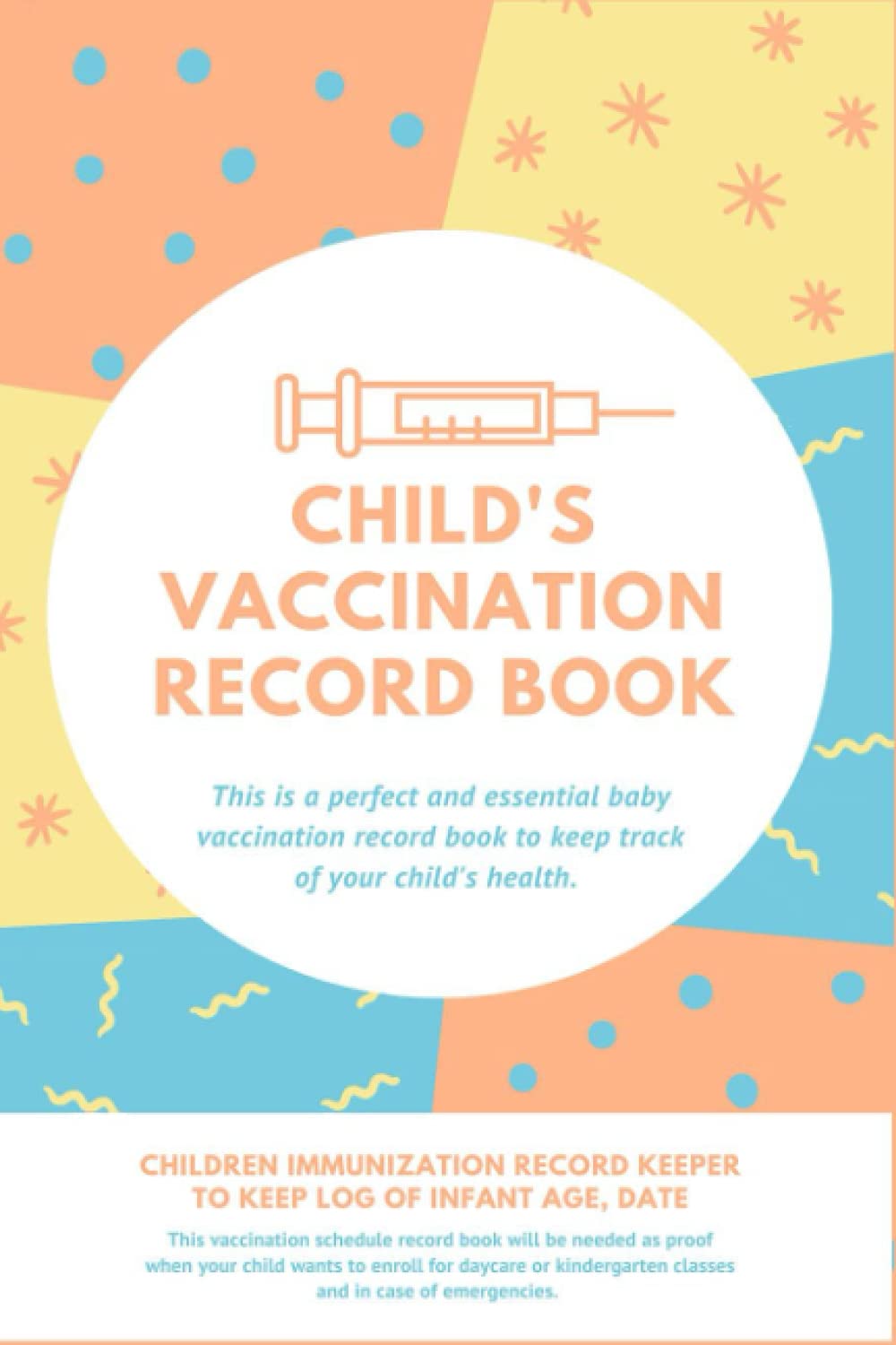 Child's Vaccination Record Book Baby Health Log Vaccine Schedule