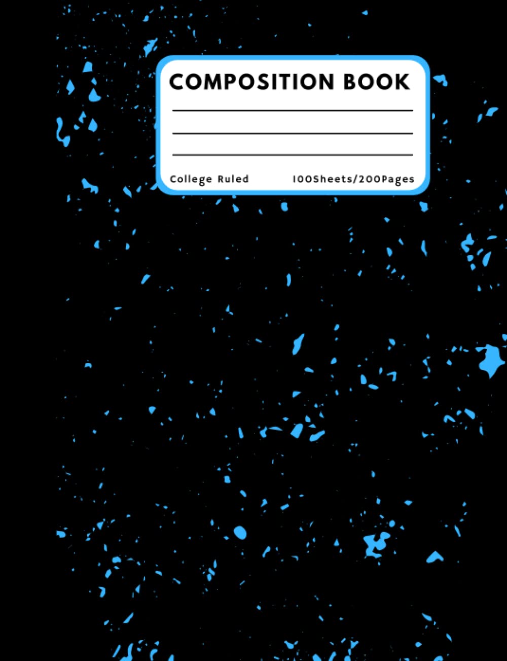 Blue Marble Composition Book College Ruled Black and Blue Marble