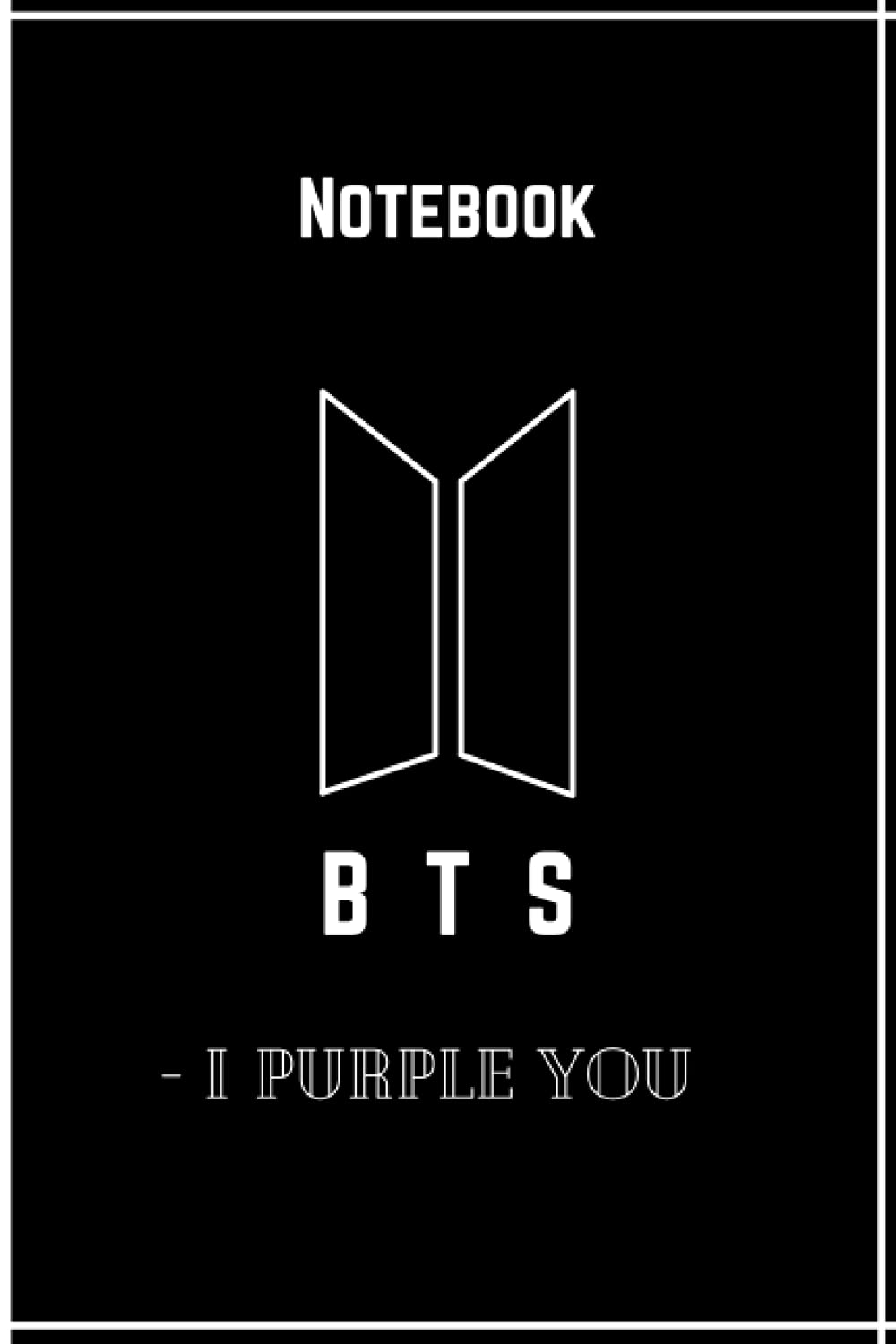 BTS Notebook Black and white BTS notebook with lined pages, BTS