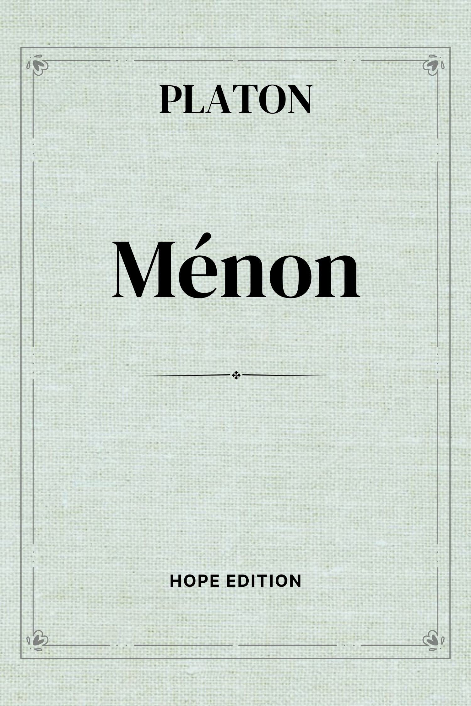 PLATON - Ménon book cover