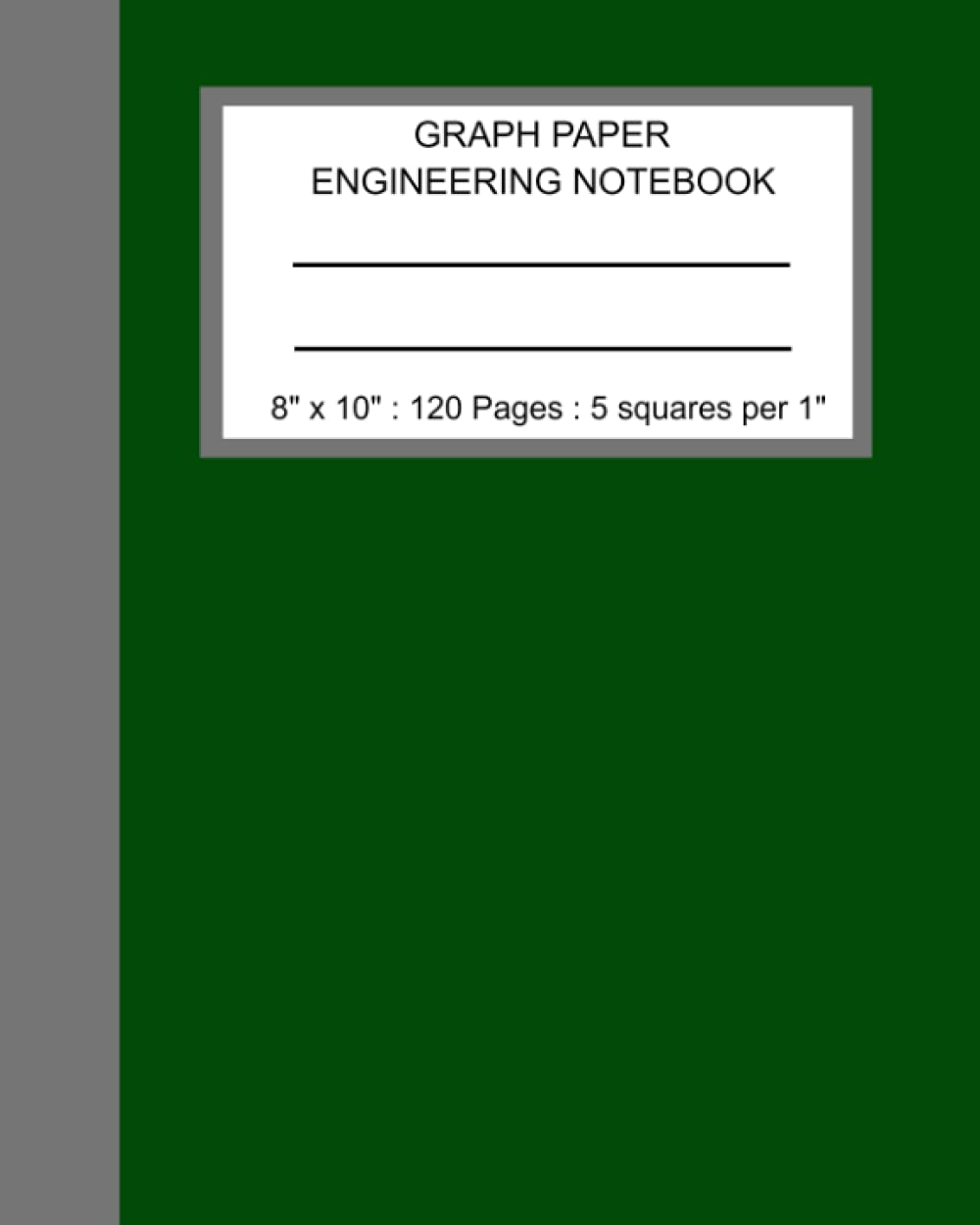 Graph Paper Engineering Notebook (Green Cover) Quad Ruled 5 per Inch