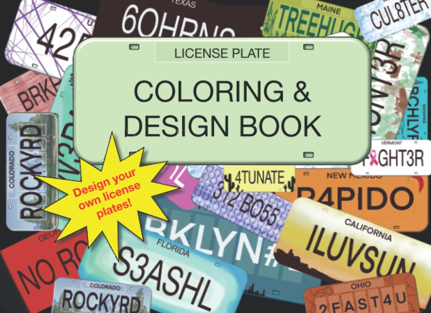 License Plate Coloring and Design Book Coloring Book License Plate