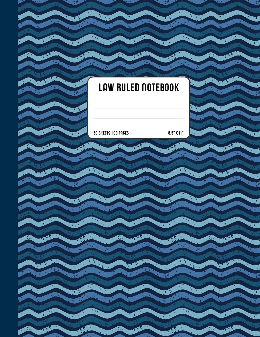 Law Ruled Notebook Blue Waves Pattern College Ruled Composition Book