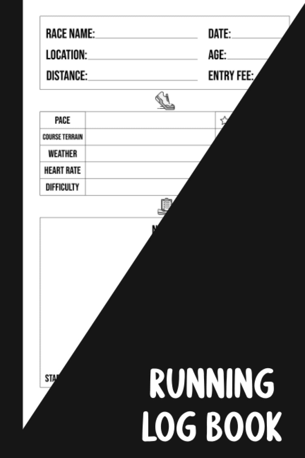 Running Log Book Marathon Runners Log Journal Tracker For Jogging