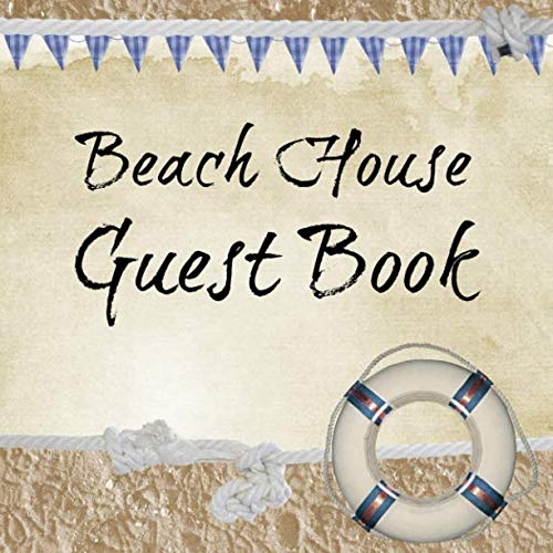 Beach House Guest Book Nautical themed visitor notebook to write in