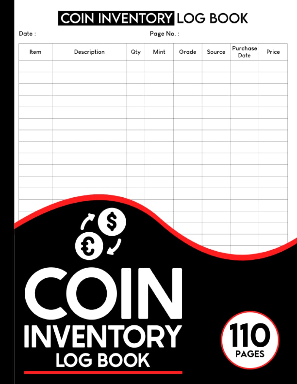 Coin Inventory Log Book Collectors Coin Logbook to Record and keep