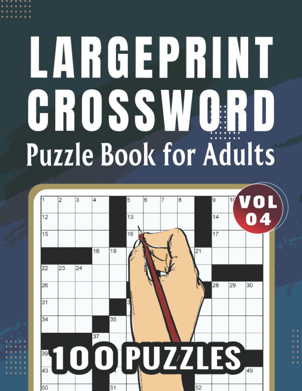 LARGE PRINT CROSSWORD PUZZLE BOOK FOR ADULTS 100 PUZZLES Brain