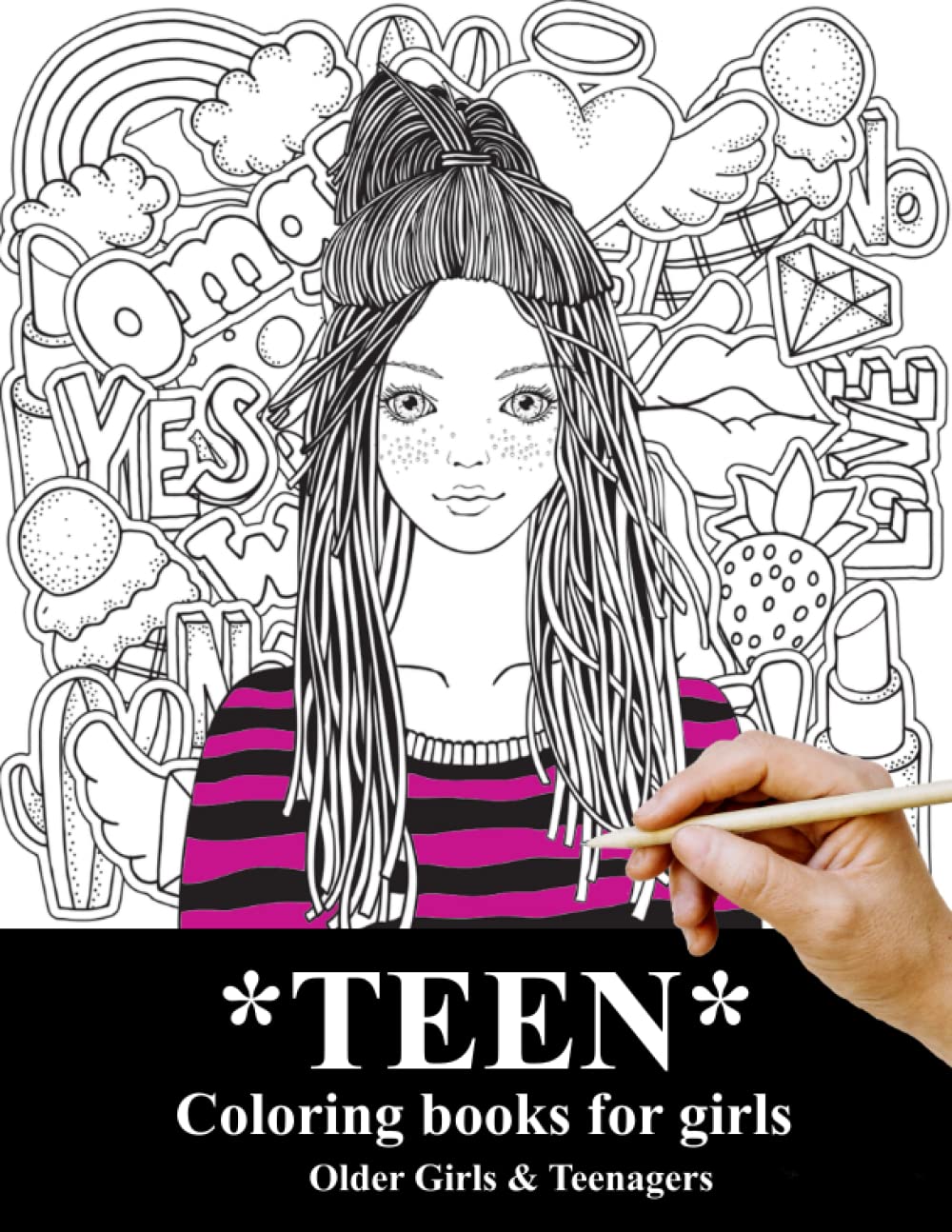 Teen coloring books for girls for Older Girls & Teenagers: 50 ...
