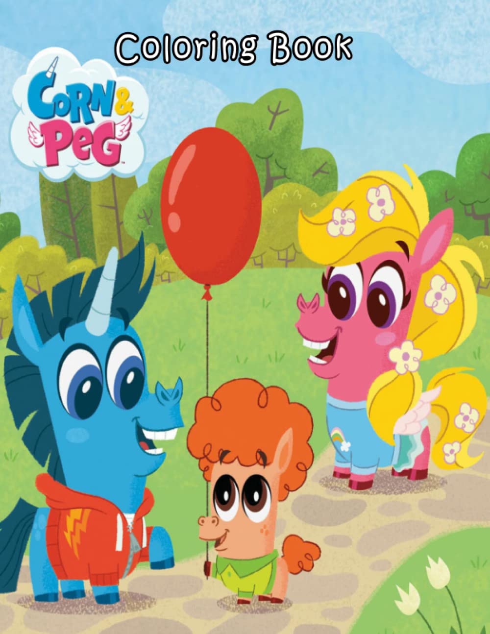 Corn and Peg Coloring Book One Sided Coloring Pages for Kids Ages 24