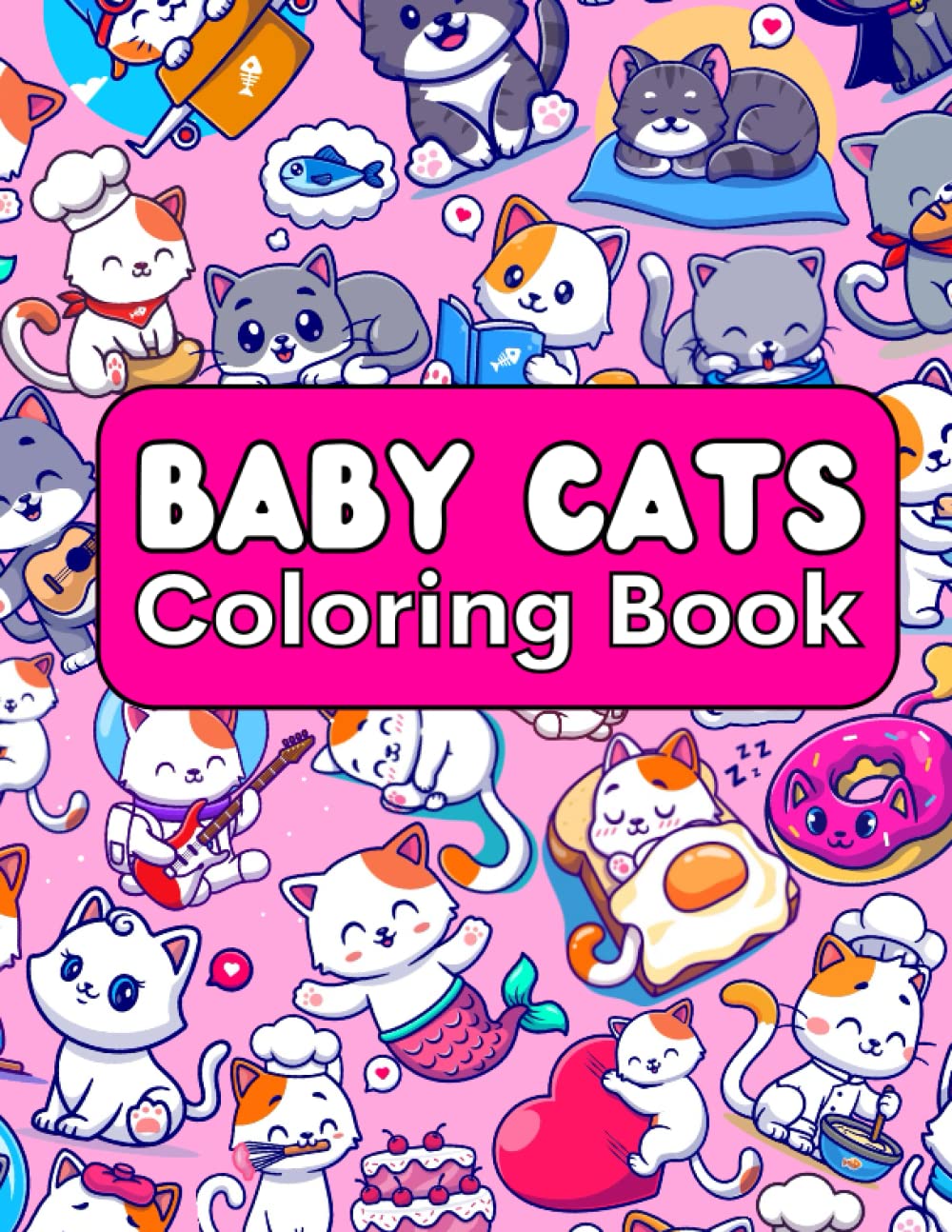 Cats Coloring Book For Kids, Toddlers and Girls. Easy and Jumbo