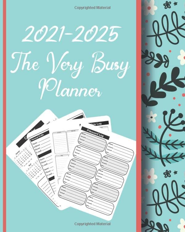 20212025 The Very Busy Planner Five Years 60 Months Calendar Monthly